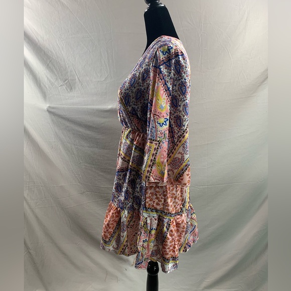 LAST ONE 🔥 Scarf Print Flounce Sleeve Dress - Picture 8 of 9